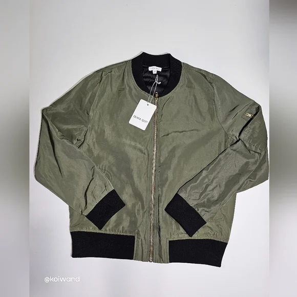 Women's Bomber Jacket Full-zip Padded Casual Active Sport Coat Outwear - Picture 1 of 14